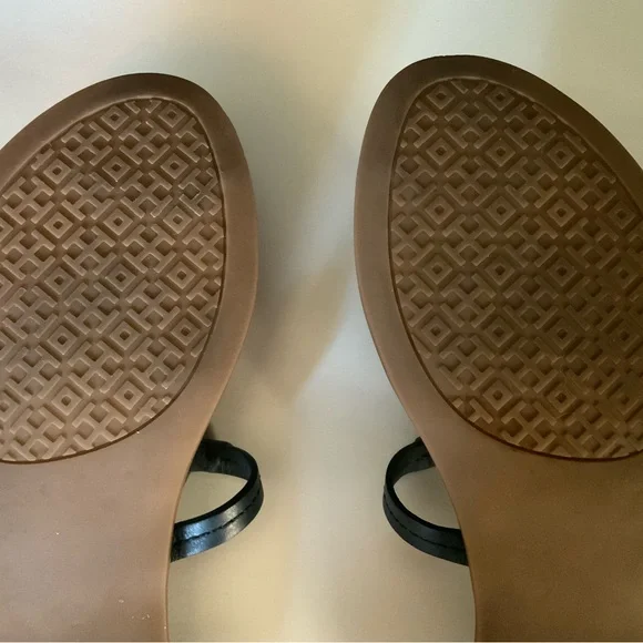 Tory Burch Gabriel Leather Flat Thong Sandals Size 8 - Picture 4 of 8